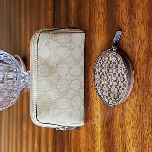 Coach Bundle Set Cosmetic Bag/Coin Wallet